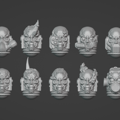 1.png Archivo 3D Generalmente Chaosy cabezas descubiertas pack 1・Objeto para impresora 3D para descargar