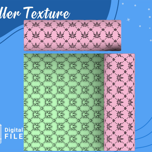 ROLLER POLYMER CLAY cannabis 2 version SOLID & HOLLOW/EULITEC.COM/CC/COPYRIGHTED LICENSE 3D model