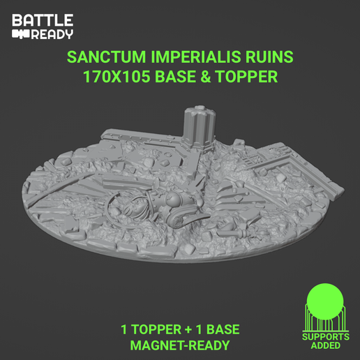 170x105 mm Gothic Sanctum Ruins Imperial Knight  topper / base