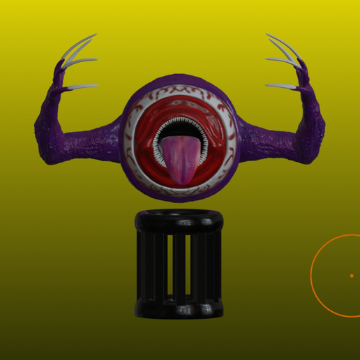 Eye with hands and mouth