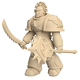 Left.png Modular 3D Printable Dune Raiser Leader Miniature for Wargaming - Customizable Tabletop Game Figure