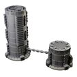 Chemical-Storage-Tower-A-Mystic-Pigeon-Gaming-5-w.jpg Chemical Factory Vats Walkways And Storage Tank Sci Fi Terrain