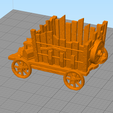 5002.png Wooden cart on wheels with barrels 1 - Hobbit Dark Age Medieval terrain