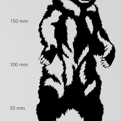 Screenshot-2023-10-01-221847.png STL file Wall tattoo grizzly bear・3D printer design to download