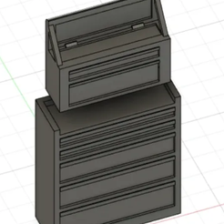 Coffre-1.png STL file 1/18 Coffre a outil style B / Style B tool chest diecast・3D print object to download