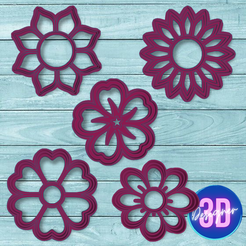 Diapositiva6.png SET X5 FLOWERS - COOKIE CUTTER