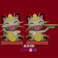 logomeowth-cat.jpg Two lucky meowth - Pokemon