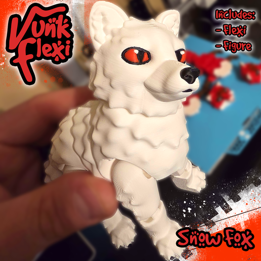 Artic Fox MultiColor Flexi Print-In-Place + figure