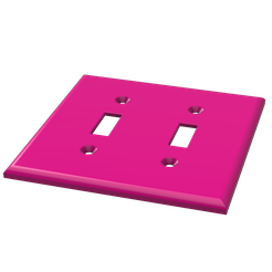 Dual-Light-Switch-Cover-Hot-Pink.png Free STL file Dual Light Switch Cover・3D print object to download