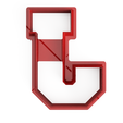 Varsity-J-2.png Archivo STL Cortador de galletas con la letra J estilo universitario・Modelo de impresora 3D para descargar