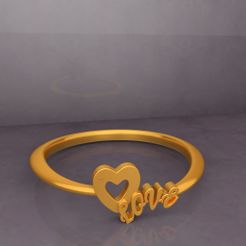 Preview-02-Heart LOVE Fancy Ring design 3D Print KTFRD01 by KTkaRaj.jpg STL file KTFRD01 Heart LOVE Fancy Ring design 3D Print・3D printable model to download