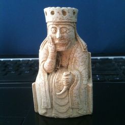 Lewis_Queen_front_display_large.jpg Free STL file Lewis Chessmen - Queen・3D printing idea to download