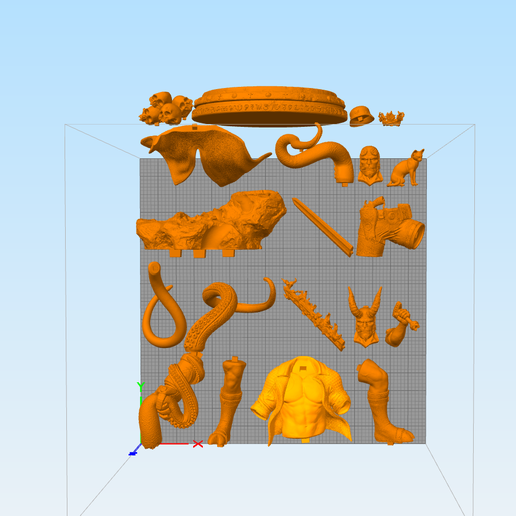 all-cuts.png Télécharger fichier Bandes dessinées Hellboy 3d Model BPRD • Design à imprimer en 3D, carlos26