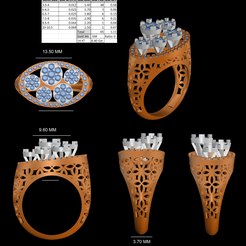 1.png Fichier STL Bague pleine de diamants Beuaty・Design imprimable en 3D à télécharger
