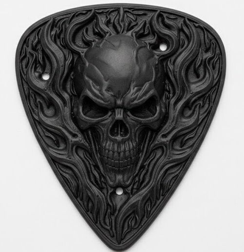 Hellfire Skull Guitar Pick - 3D Wall Art