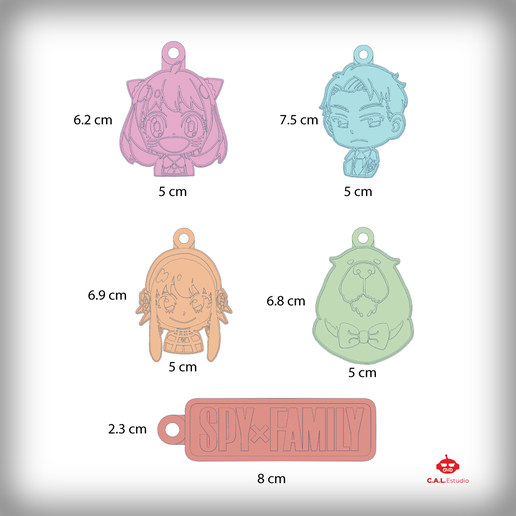 spyxfamily-all-llavero.png Download STL file Spy x Family Chibi Version Keychains • 3D printable model, MarcoZoto