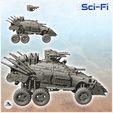 3.jpg Six-wheeled vehicle with weapons, spikes and bulletproof windows (2) - Future Sci-Fi SF Post apocalyptic Tabletop Scifi