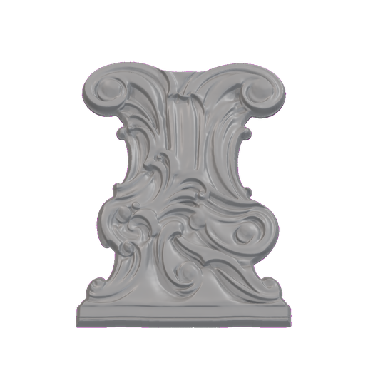 Baroque Scrolled Baluster Leg with Acanthus Volutes STL