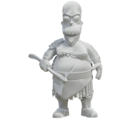 Front.png "Homer as Kratos with Axe" 3D Model - Perfect for Fans of The Simpsons and God of War