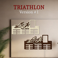 V1.png Triathlon Medal Holder/Stand |2 Models|