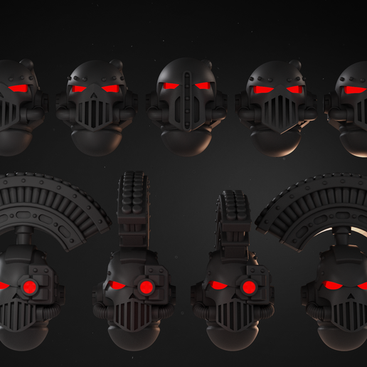 Irony warriors helmets collection for new heresy 3D model