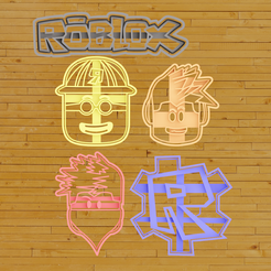 roblox.png Fichier STL Découpeur de biscuits SET ROBLOX / Découpeur de biscuits Cactus SET ROBLOX・Objet imprimable en 3D à télécharger
