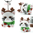Cutie3D-Christmas Reindeer Cat Keycap Fidget Clicker Keychain_02.png Cutie3D Christmas Reindeer Cat Keycap Fidget Clicker Keychain - Cute Backpack Keychain