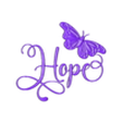 Hope - Mariposa.stl Wings of Hope: Cursive 'Hope' Sign with Butterfly