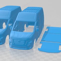 Nissan-NV300-Van-2022-Cristales-Separados-1.jpg Fichier 3D Nissan NV300 2022 Fourgon imprimable・Modèle pour imprimante 3D à télécharger, hora80