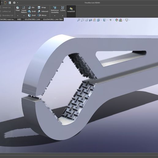 Motorcycle throttle lock - Textured 3D model