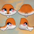FOXRUSH.png Rubber Face Style Fox Plush Head