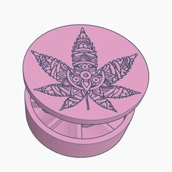 Captura-de-Pantalla-2023-01-16-a-las-1.43.58.jpg Fichier STL MANDALA STYLE WEED LEAF GRINDER ... MANDA-WEED 66X23MM WEED GRINDERKING TUBINA 60MM EASY PRINT PRINTING WITHOUT BACKINGS・Modèle à imprimer en 3D à télécharger