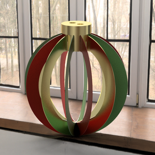 Bombillo-1.png Interlocking Folded-Bands Ornament - Holiday Sphere