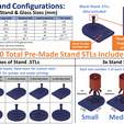 Numerous Stand Configurations: Blank Stand STIs Chart for General Stand & Glass Sizes (mm) Also Included Large (All) | Mediumall) | small (majority) |_***6x Small Width/Diameter 170 150 130 130 Length] 190 180 170 170 Hole Pattern Diameter 107.5 925 76 76 MAX Glass Heigh' 65 65 65 65 Max Diameter Glass (BOTTOM|] 2 41 40 36 Max Diameter Glass (TOP 52% 46 ** aa 37.5 “Oval Keyway” for = Theo smalistond fequressmelerholesn orderto tx glesestota, GHEE Pn pplies only to the largest quantity of shots (6x Shots Pattern). ; ; Gisele cae Allstands printable on common printer sizes such as the Ender 3. 30 Total Pre-Made Stand STLs Included 9x Types of Stand .STLs 3x Stand Size .STLs Rectangular shaped stands have room for custom text! Each size contains 1 of each type of stand (9 of each size). Circular/Round for quicker and easier printing. BIANK STAND Universal Stands aera cee amt, | 4xShot Gass Stand | SxShotGlssStand | 6xShot Gass Stand 2 16 25 1075 i Diameter. Diameter. Diameter. a . Small Medium Large Pythagorean Shot Dispenser - Greedy Cup Physics