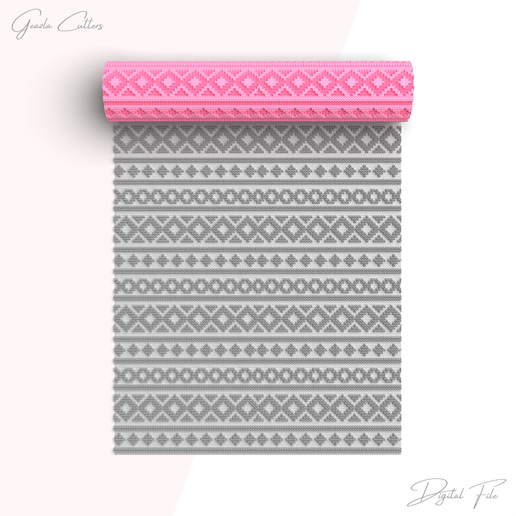 dsgsdgsdg.png Knitted Texture Roller For Polymer Clay, Ethnic Clay Texture Rolling Pin, Polymer Clay Tool, Printable, Digital STL File, No: 1479