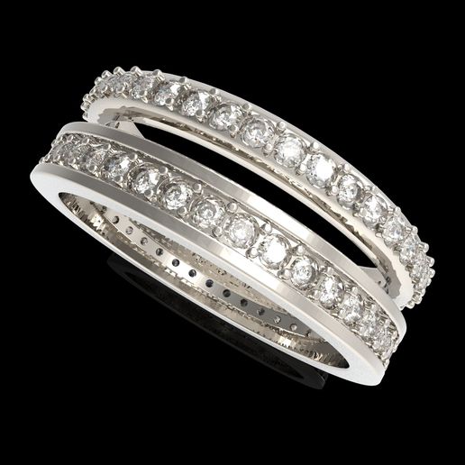 Ring STL – Size 18 | 41 Stones 1.5 mm | Wedding Ring | Multiple Band Profiles