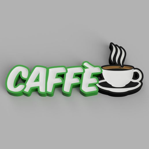 NAMELED CAFFÈ WITH CUP - LED LAMP WITH NAME 3D model