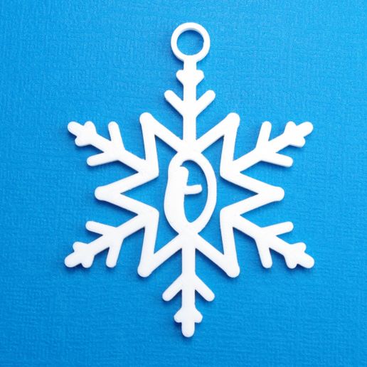 Letter O - Snowflake Initial Gift Tag Ornament - 3D model önizlemesi