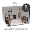 Artists-Room-Furniture-Collection_Miniature.png Miniature Artist Room Furniture Collection  (9 PCS)  |  1:12 Scale,  Miniature Artist Room, Dollhouse Art Furniture, Miniature Art Studio