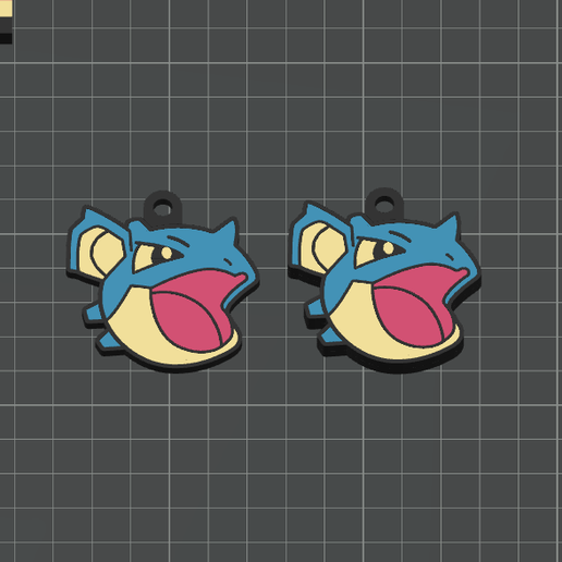 Nidoqueen Pokemon Keychains x 2 (One and Mirror Sided versions) Pokemon Keychains Collection - 4 Color 3MF for AMS Printers