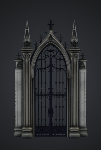 Gothic Iron Gate – Ornate Cathedral Entrance