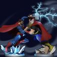 baaca0eb0e33dc4f9d45910b8c86623f0144cea0fe0c2093c546d17d535752eb.jpg x2 Superman Vs Thor Dioram Crossover DC Comics Vs Marvel