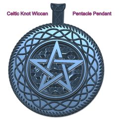 Fem-jewel-necklace-65-v7-00.jpg Magical Celtic Knot Wiccan Pentacle Pendant neck witch neck necklace keychain femJ-65 3d-print and cnc