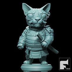 03.jpg Archivo STL Gato Samurai・Idea de impresión 3D para descargar, F-solo