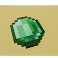 Untitled.png Minecraft Emerald Item – Voxel 3D Model for 3D Printing & Decoration
