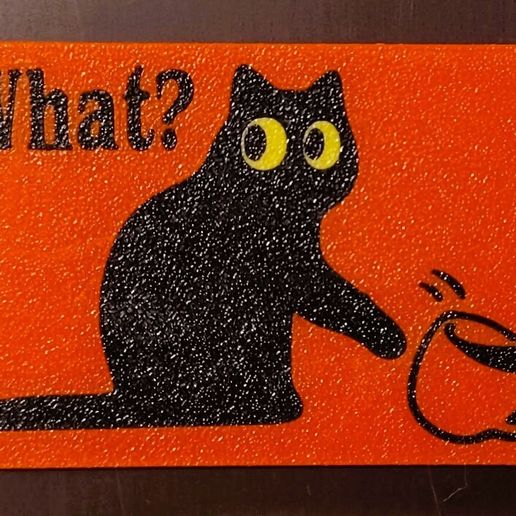 “What?” Funny Black Cat Magnet