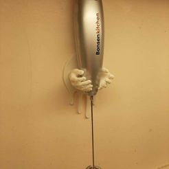 Frother_Holder.jpg Fichier 3D gratuit Support mural pour mousse à lait・Modèle imprimable en 3D à télécharger