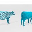 3.jpg Cow - Cow - Voxel - LowPoly - Wireframe 3D Model Print