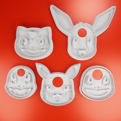 render_001.png Pokemon Cutter Cookie Face