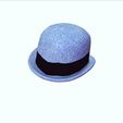 0_00011.jpg HAT 3D MODEL  Top Hat DENIM RIBBON CLOTHING DRESS British Fedora Hat with Belt Buckle Wool Jazz Hat for Autumn Winter Valentino Garavani - Rabbit skin calfskin ribbon antique metal